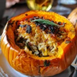 Roasted Stuffed Pumpkin Rice