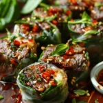 Thai Basil Beef Rolls