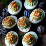 Halloween Swamp Eggs (Crackled Deviled Eggs)