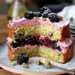 Pistachio and Blackberry Olive Oil Cake