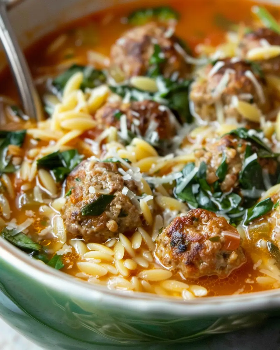 Italian Meatball &amp; Orzo Soup: A Cozy, Hearty Delight