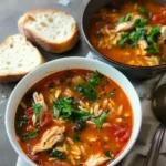 Chicken and Orzo Soup with Garlic and Paprika