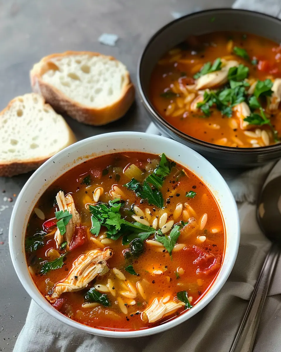Chicken and Orzo Soup: Easy Comfort with Garlic and Paprika