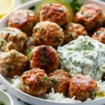 Greek Turkey Meatballs with Tzatziki