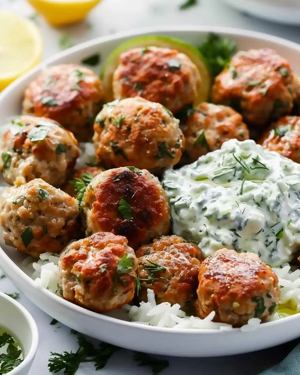Greek Turkey Meatballs with Tzatziki: Juicy and Easy Weeknight Delight