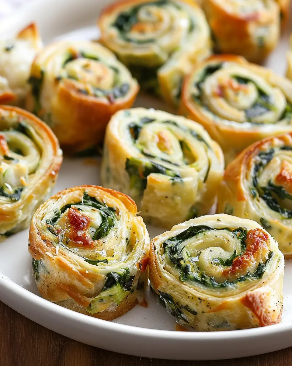 Easy Spinach Dip Pinwheels with Turkey Bacon and Chicken Ham