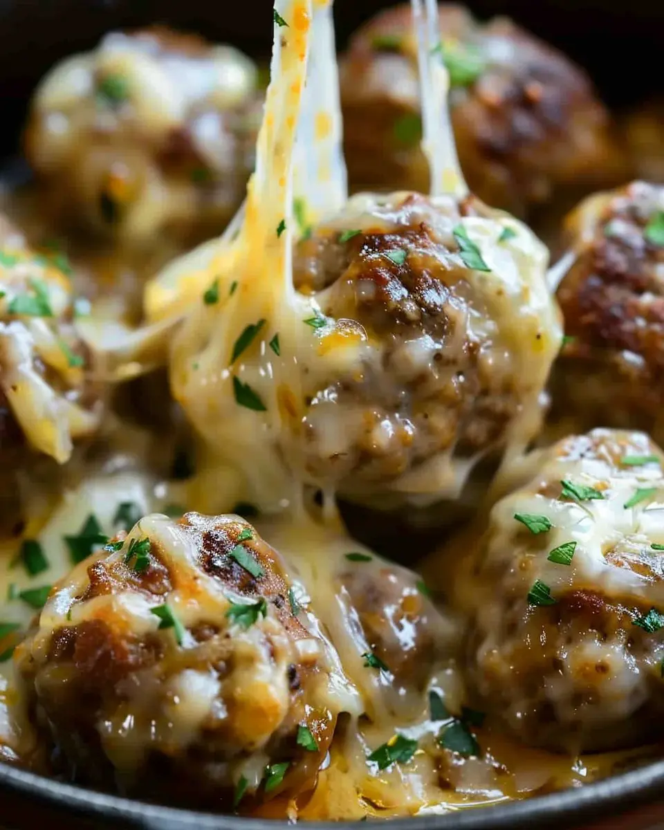 Cheesy French Onion Meatballs: Indulgent Comfort Food Recipe