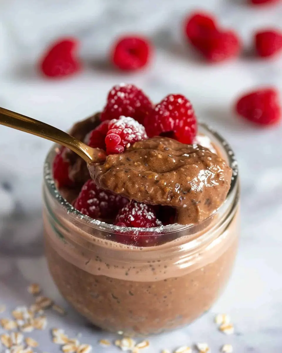 Chocolate Blended Oats with Raspberry Chia Jam for a Delicious Start