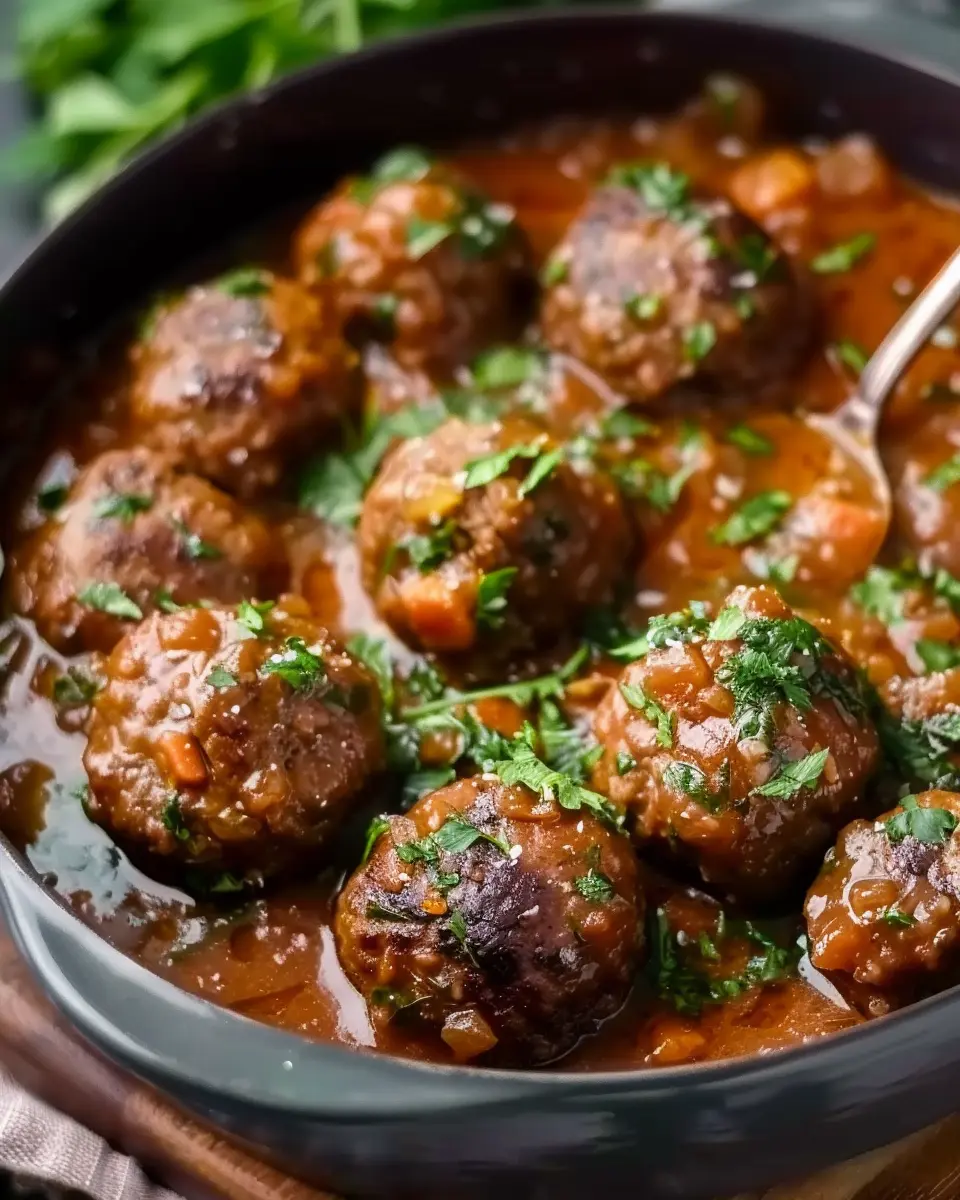 Stuffed Meatballs in Guinness Gravy: A Juicy Comfort Dish