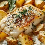 Cod and Potatoes with Rosemary Cream Sauce