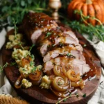 Maple Mustard Pork Tenderloin with Caramelized Onions