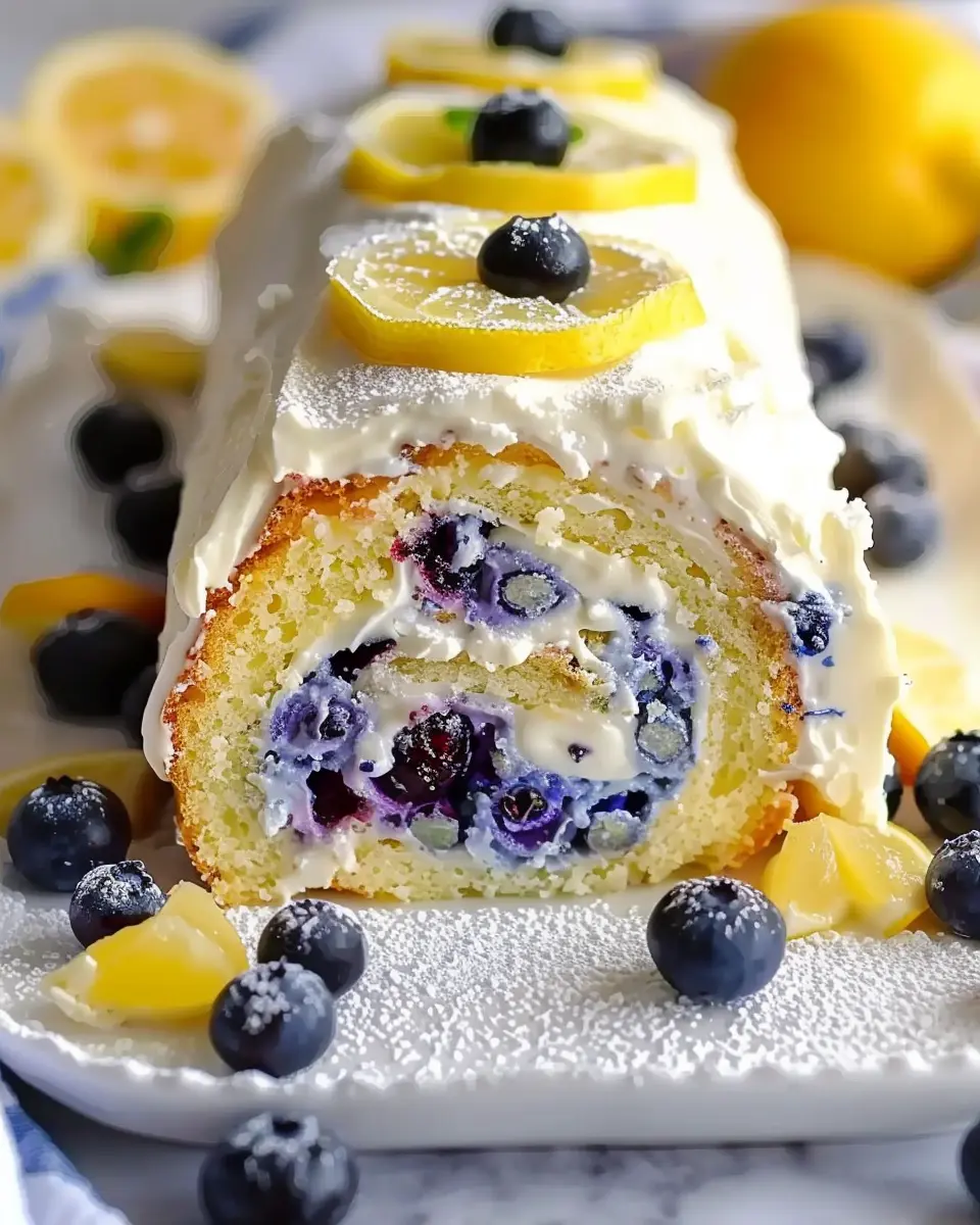 Lemon Blueberry Sponge Cake Roll Recipe: Easy and Refreshing Delight