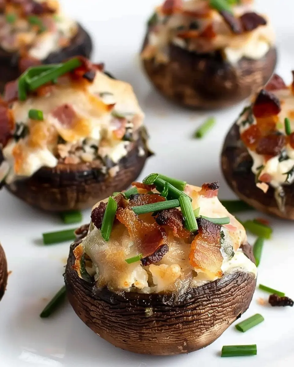 Easy Bacon and Cream Cheese Stuffed Mushrooms with Turkey Bacon Delight