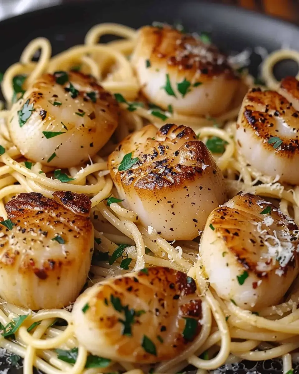 Seared Scallops over Garlic Pasta: A Deliciously Easy Dinner