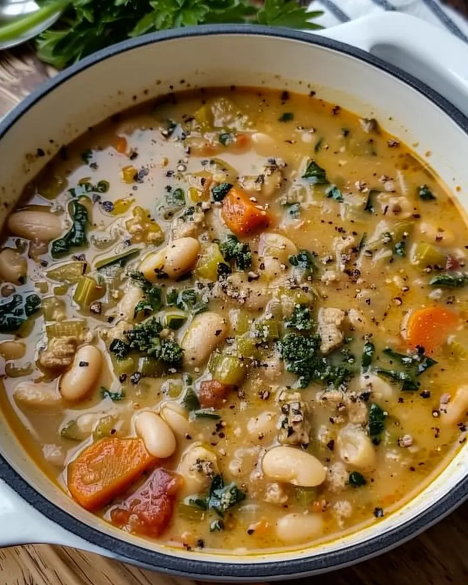 Tuscan White Bean Soup: Easy Comfort with Turkey Bacon &amp; Chicken Ham