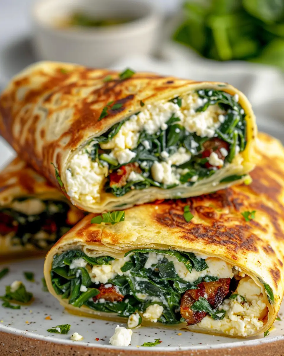 Keto Pfannkuchen Wraps: Gesunde Leckereien mit Spinat und Feta