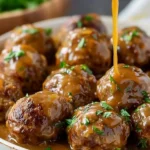 Easy Ground Beef Meatballs and Gravy