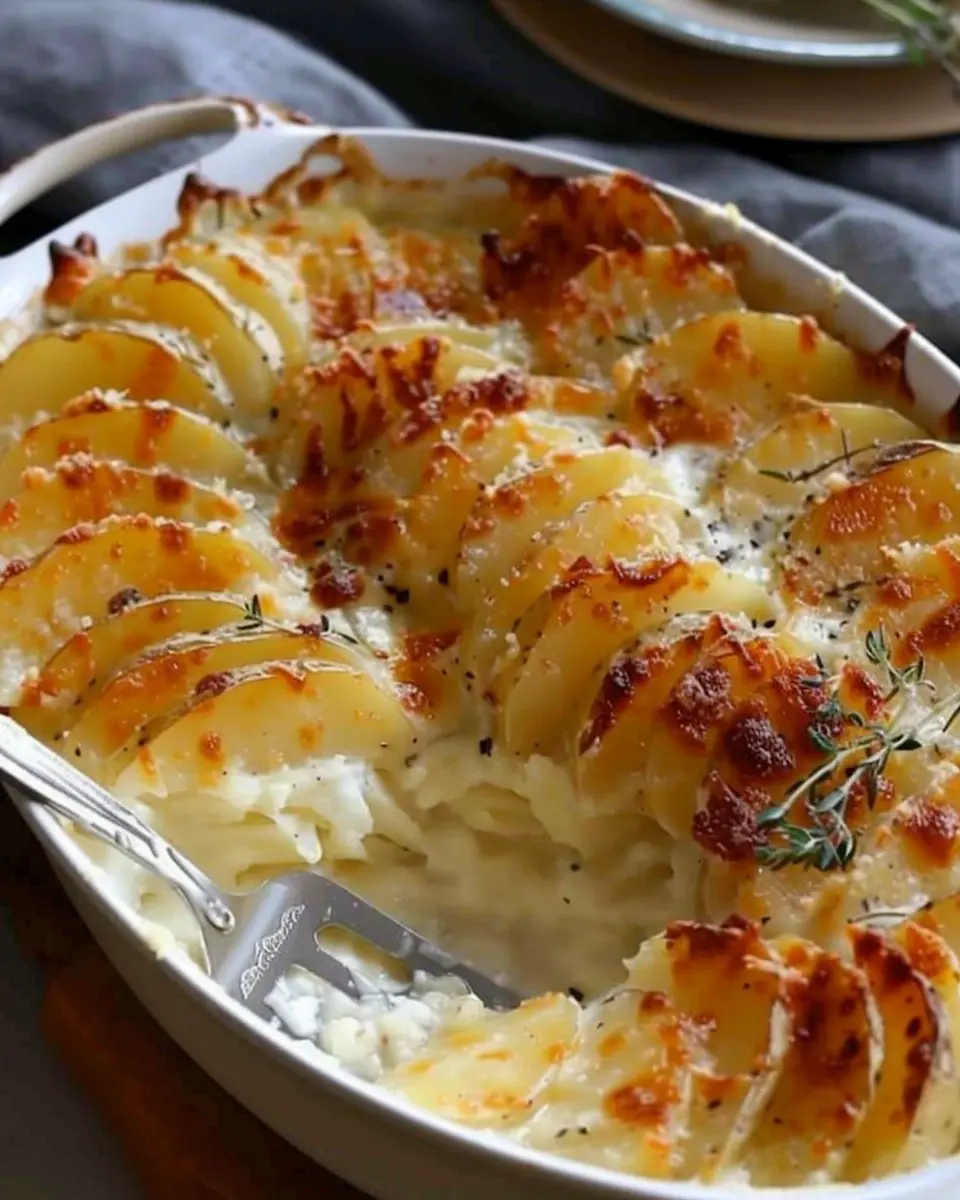 Potatoes Au Gratin with Turkey Bacon and Chicken Ham Delight