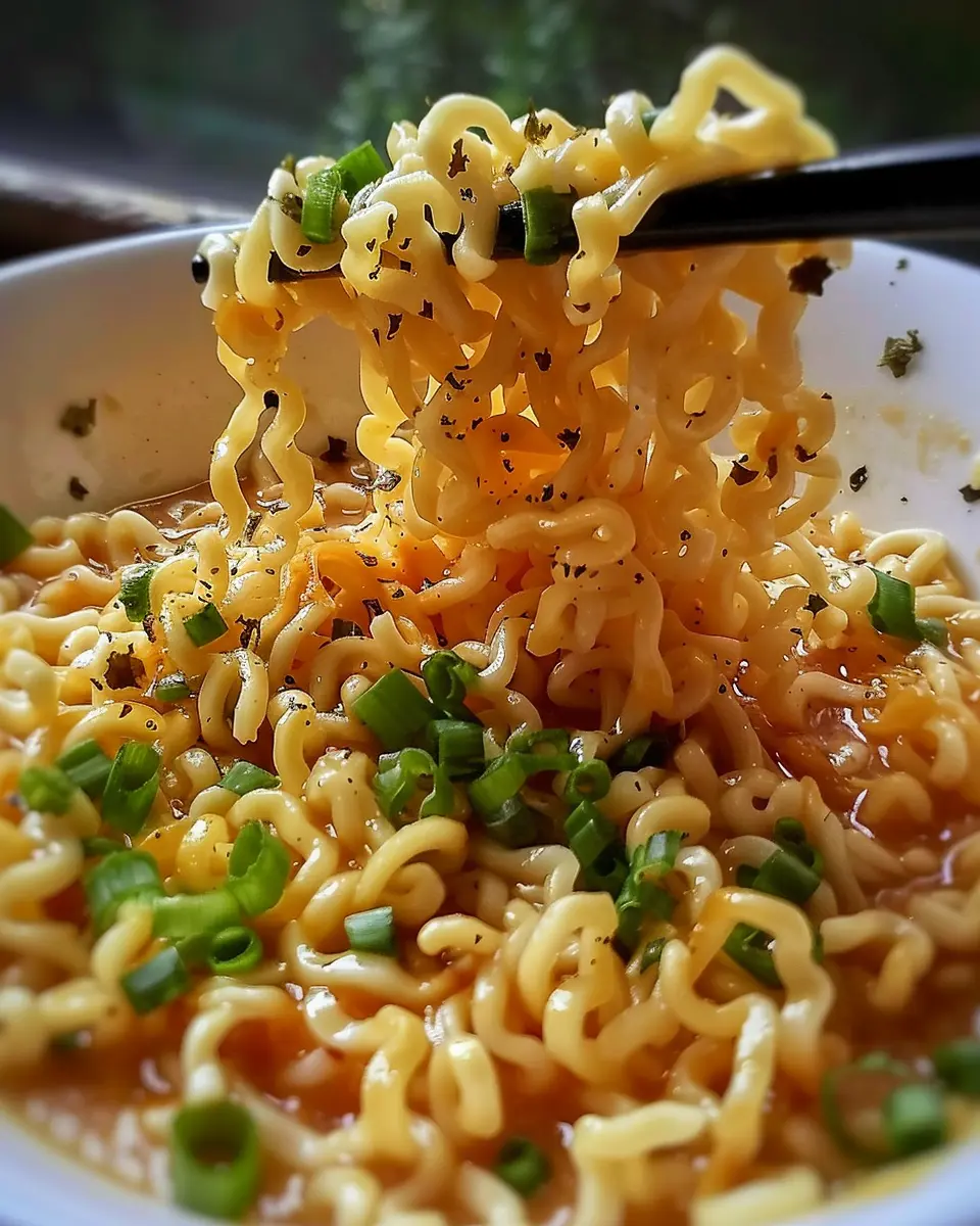 Cheesy Ramen Noodles Recipe: Indulgent Comfort with Turkey Bacon