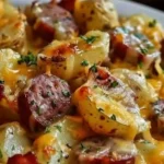 Cheesy Ranch Potatoes and Smoked Sausage