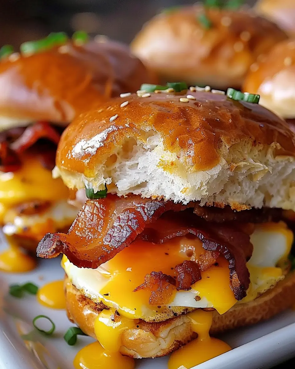 Crack Breakfast Sliders Bacon Egg Cheese with Turkey Bacon Delight