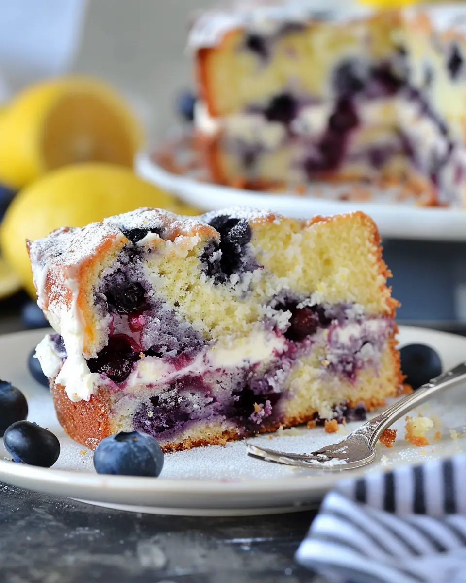 Soft and Moist Lemon Blueberry Yogurt Cake for a Refreshing Treat