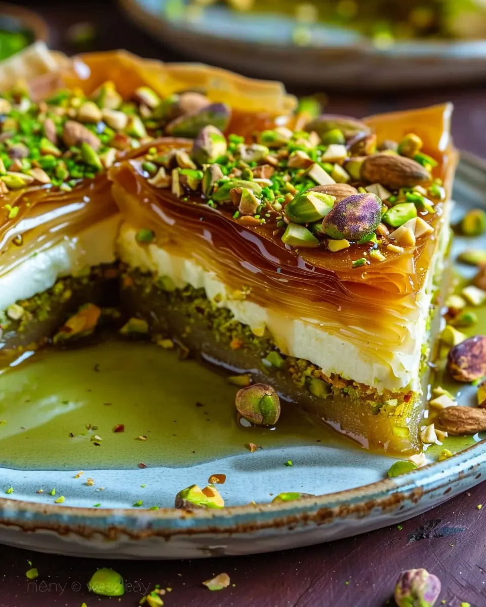 Honey Pistachio Baklava Cheesecake: An Indulgent Twist on Tradition