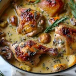 Herb Roasted Chicken in Creamy White Wine Sauce