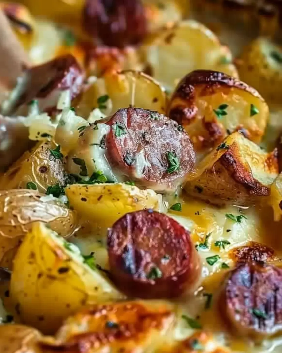 Cheesy Ranch Potatoes with Smoked Sausage for Cozy Dinner Bliss