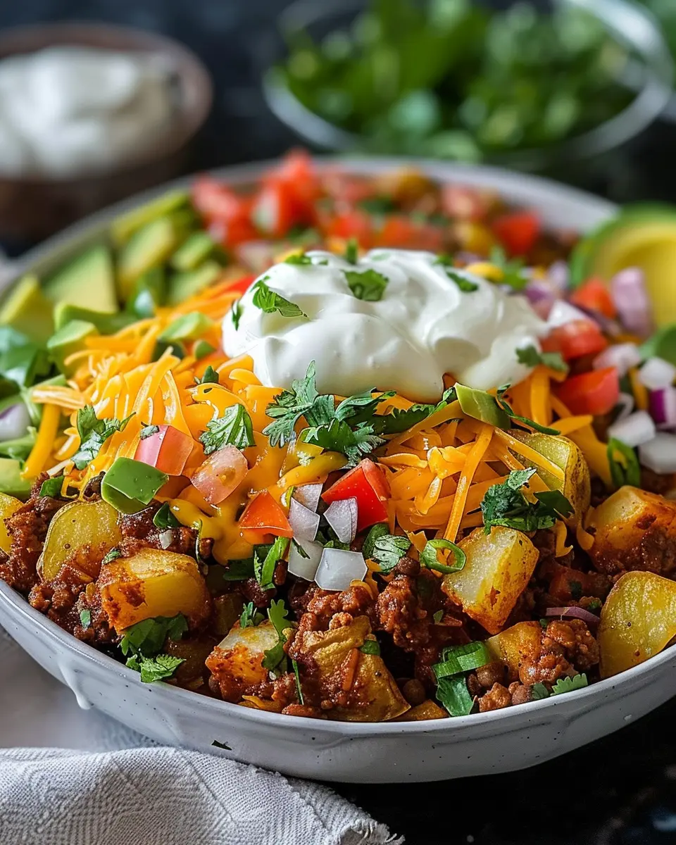 Loaded Potato Taco Bowl: Indulgent Comfort Food Fusion at Home