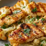 Creamy Chicken Pasta with Cauliflower Steak