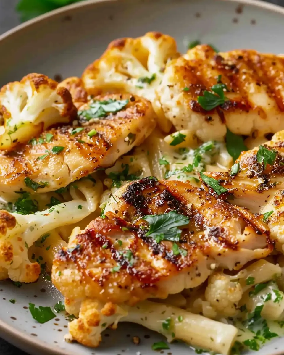 Creamy Chicken Pasta: Indulgent Recipe with Cauliflower Steak