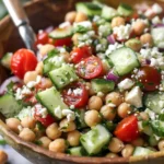 Easy Chickpea Cucumber Salad with Feta and Tomatoes