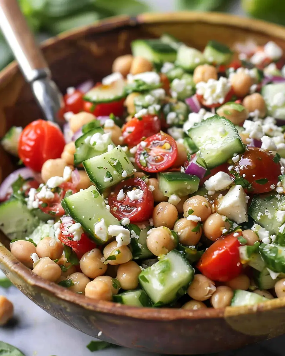 Easy Chickpea Cucumber Salad: A Refreshing Twist with Feta and Tomatoes