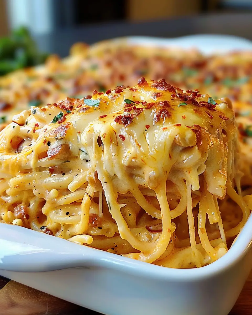 Irresistible Spicy Southern Cheesy Chicken Spaghetti Casserole Delight