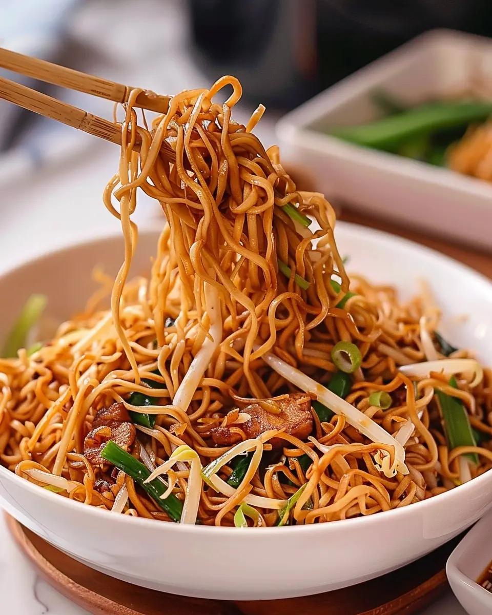 Cantonese Chow Mein: Easy Recipe with Turkey Bacon and Chicken Ham