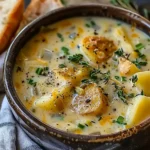 Hearty Cheddar Garlic Herb Potato Soup Recipe