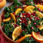 Citrus Pomegranate Kale Salad with Honey-Lemon Vinaigrette