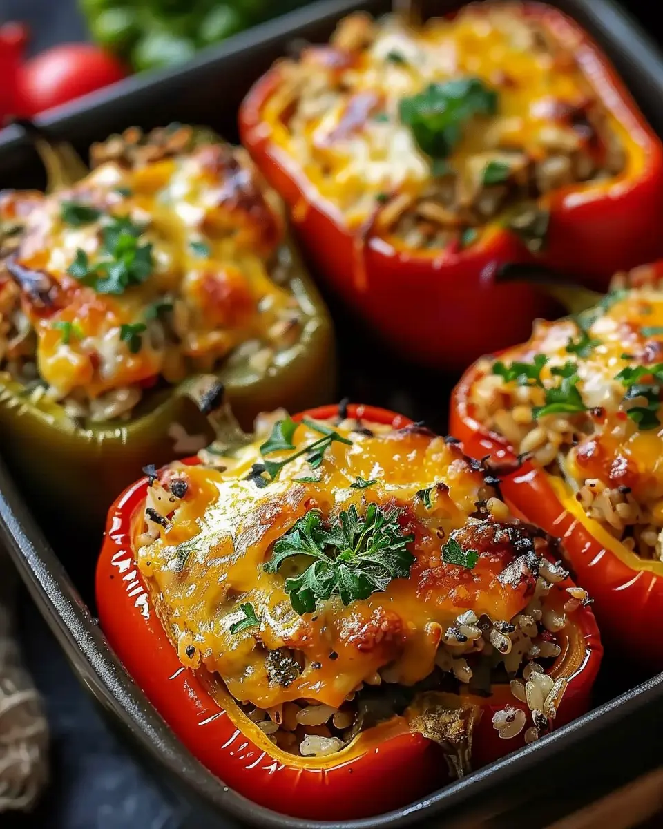 Easy Vegetarian Stuffed Bell Peppers with Rice for a Healthy Dinner