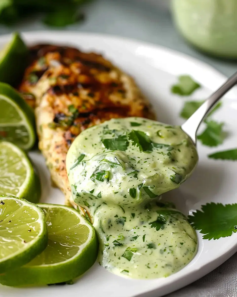 Creamy Cilantro Garlic Sauce: A Zesty Delight with Jalapeños &amp; Limes