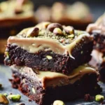 Pistachio Brownies with Pistachio Ganache