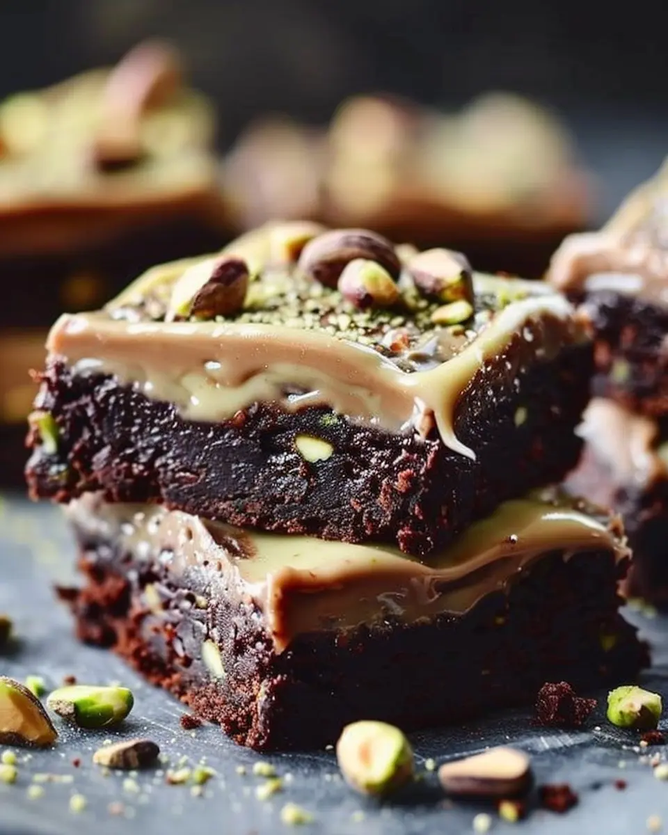 Pistachio Brownies: Indulgent Treat with Rich Pistachio Ganache
