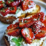 Roasted Strawberry Whipped Ricotta Toast