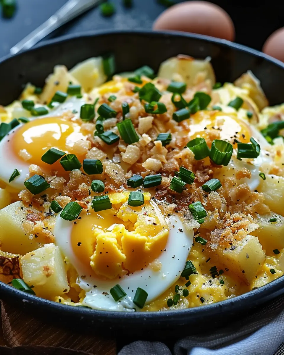 Cheesy Potato Egg Scramble with Turkey Bacon: A Comforting Delight