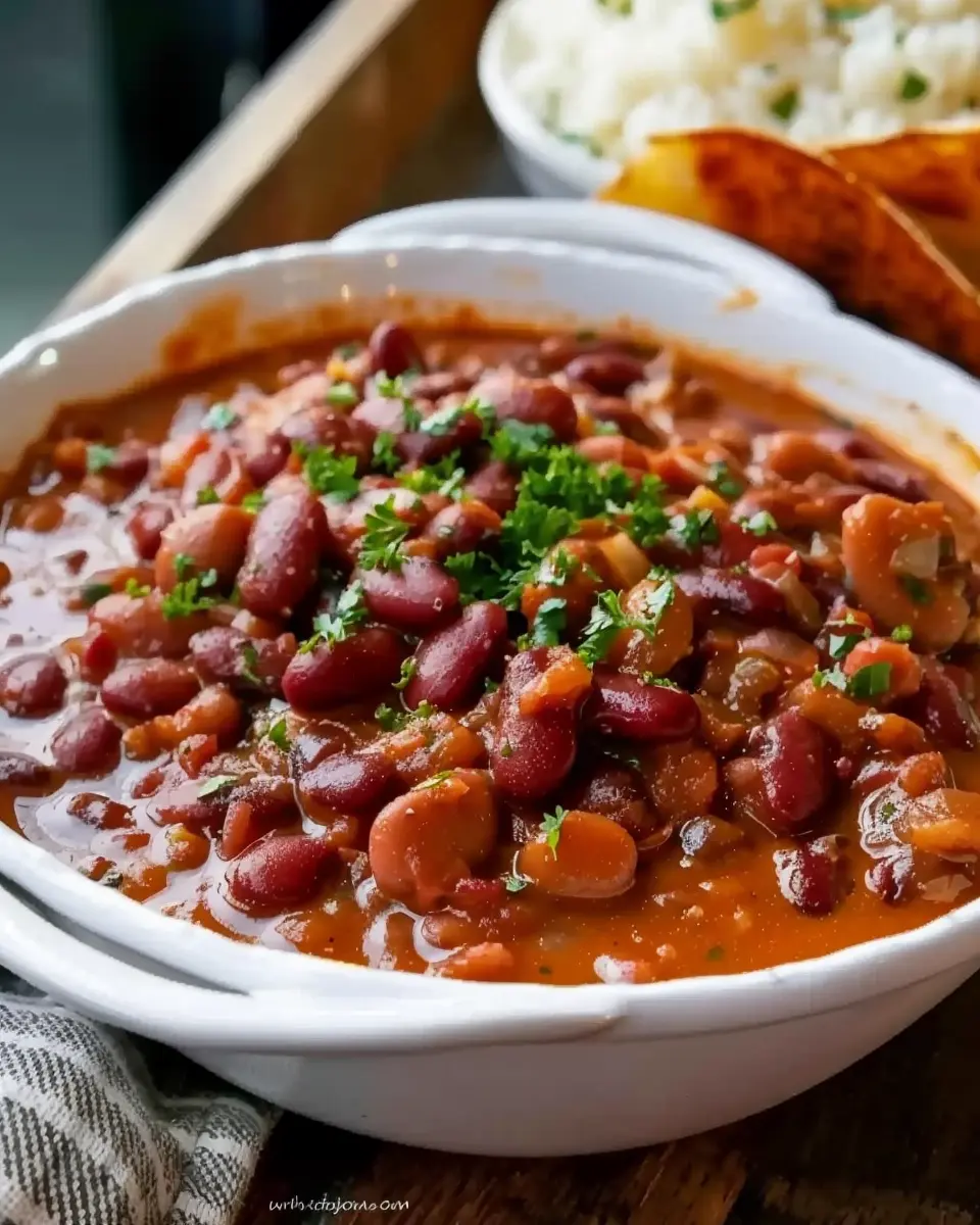 Louisiana Red Beans and Rice: Easy Comfort Food with Turkey Bacon
